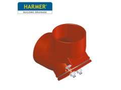 150mm Harmer SML Cast Iron Soil & Waste Above Ground Pipe - Short Access Bend - 88 Degree 