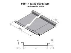 325-424mm SOF4 Profile Skyline Aluminium Soffit - 3mtr length (including 1no Union clip)