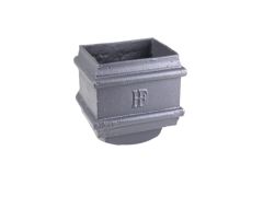 75x75mm (3"x3") Hargreaves Foundry Cast Iron Square Downpipe Square To 65mm Round Connector - Primed