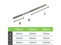 200mm M10 Stainless Steel Screw for use with Downpipe Bracket with M10 Boss