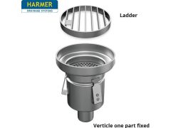 110mm Stainless Steel Vertical one Part Drain - comes with 255mm Circular Ladder Grate 