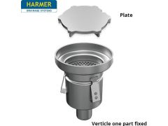 110mm Stainless Steel Vertical one Part Drain - comes with 200mm Circular Plate Grate 