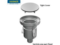 110mm Stainless Steel Vertical one Part Drain - comes with 255mm Circular Tight Cover Grate 