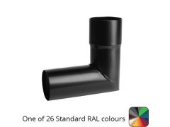 63mm (2.5") Round Swaged and Mitred Aluminium Downpipe 90 Degree Bend without Ears - One of 26 Standard Matt RAL colours TBC- Manufactured by Alumasc - buy online from Rainclear Systems