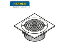 150mm x 150mm Tile Concentric Ring Grate Stainless Steel with Trap - Threaded 