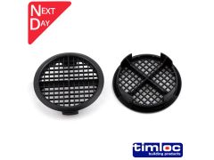 Push-In Round Soffit Vent 70mm Dia - Black