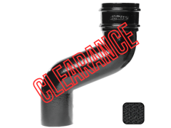 76mm (3") Cast Aluminium Downpipe 457mm Fixed Offset - Textured Black