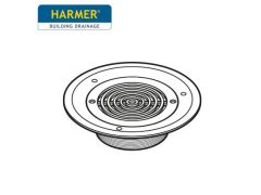 200mm Circular Vinyl Concentric Ring Grate Stainless Steel with Trap - Threaded