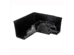 100 x 75mm (4"x3") Hargreaves Foundry Cast Iron G46 Moulded Gutter Internal 90 degree angle - Pre-Painted Black