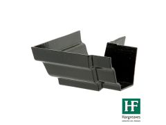 125 x 100mm (5"x4") Hargreaves Foundry Cast Iron H16 Moulded Gutter - External 90 degree angle - Pre-Painted Black