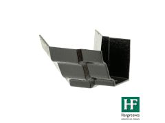 150x 100mm (6"x4") Hargreaves Foundry Cast Iron H16 Moulded Gutter - External obtuse angle - Pre-Painted Black