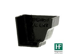 125 x 100mm (5"x4") Hargreaves Foundry Cast Iron H16 Moulded Gutter - External Stopend - Pre-Painted Black