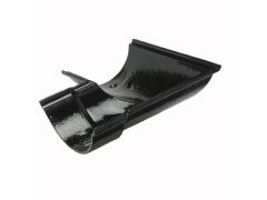 150mm (6") Hargreaves Foundry Beaded Half Round Cast Iron 90 degree Left-Hand Gutter Angle - Pre-Painted Black
