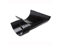 100mm (4") Hargreaves Foundry Plain Half Round Cast Iron 90 degree Left-Hand Gutter Angle - Pre-Painted Black