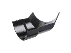 115mm (4 1/2") Hargreaves Foundry Plain Half Round Cast Iron Obtuse Left-Hand Gutter Angle - Pre-Painted Black