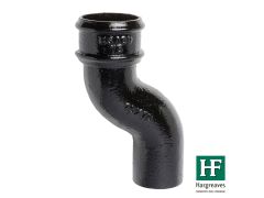 65mm (2.5") Hargreaves Foundry Cast Iron Round Downpipe Offset 75mm (3") Projection - Pre-Painted Black