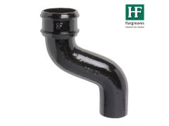 100mm (4") Hargreaves Foundry Cast Iron Round Downpipe Offset 150mm (6") Projection - Pre-Painted Black