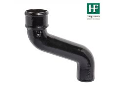 150mm (6") Hargreaves Foundry Cast Iron Round Downpipe Offset 230mm (9") Projection - Pre-Painted Black