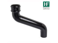 65mm (2.5") Hargreaves Foundry Cast Iron Round Downpipe Offset 305mm (12") Projection - Pre-Painted Black