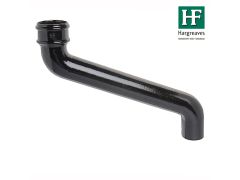 65mm (2.5") Hargreaves Foundry Cast Iron Round Downpipe Offset 457mm (18") Projection - Pre-Painted Black