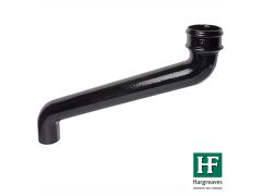 150mm (6") Hargreaves Foundry Cast Iron Round Downpipe Offset 533mm (21") Projection - Pre-Painted Black