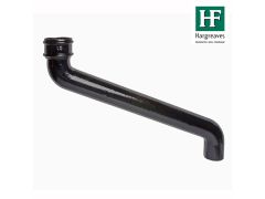65mm (2.5") Hargreaves Foundry Cast Iron Round Downpipe Offset 610mm (24") Projection - Pre-Painted Black
