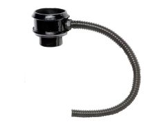 65mm (2.5") Hargreaves Foundry Cast Iron Round Downpipe Rainwater Divertor without Ears - Pre-Painted Black