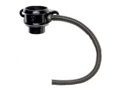 75mm (3") Hargreaves Foundry Cast Iron Round Downpipe Rainwater Divertor with Ears - Right-handed -Pre-Painted Black