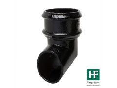 75mm (3") Hargreaves Foundry Cast Iron Round Downpipe Shoe without Ears - Pre-Painted Black