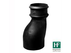 100mm (4") Hargreaves Foundry Cast Iron Round Downpipe Anti-splash Shoe without Ears - Pre-Painted Black