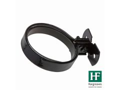 65mm (2.5") Hargreaves Foundry Round Downpipe Screw to Wall Pipe Bracket - c/w Rubber Gasket - Zinc plated