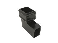 75x75mm (3"x3") Hargreaves Foundry Cast Iron Square Downpipe 92.5 Degree Bend - Pre-painted Black