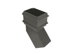 100x100mm (4"x4") Hargreaves Foundry Cast Iron Square Downpipe 135 Degree Bend - Pre-painted Black