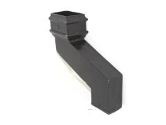 75x75mm (3"x3") Hargreaves Foundry Cast Iron Square Downpipe 112.5 Degree Offset - 115mm Projection - Pre-painted Black