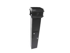 100x100mm (4"x4") Hargreaves Foundry Cast Iron Square Downpipe Access Pipe without Ears - Pre-painted Black