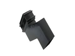 75x75mm (3"x3") Hargreaves Foundry Cast Iron Square Downpipe 112.5 Degree Offset - 56mm Projection - Pre-painted Black
