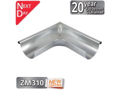 125mm Infinity ZM Half Round 90degree External Gutter Angle from Rainclear Systems with a 20year full system guarantee and next day delivery