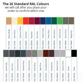 Aluminium's 26 Standard Matt RAL colours