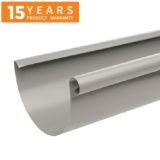 125mm Half Round Dusty Grey Galvanised Steel Gutter 3m Length - 15 years Product Warranty