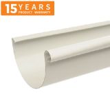 125mm Half Round Grey White Galvanised Steel Gutter 3m Length - 15 years Product Warranty