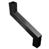 76mm Swaged Aluminium Square 2PT TO 400MM SWAN-NECK PPC - Matt Black -  non-standard offsets also available POA - call 0800 644 44 26