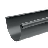 125mm Half Round Anthracite Grey Galvanised Steel Gutter 3m Length - 15 years Product Warranty
