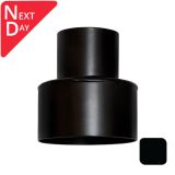 63mm (2.5") Swaged Round Aluminium Downpipe to 110mm Soil Pipe Adaptor - RAL 9005M Matt Black - from Rainclear Systems