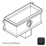 75 x 75mm (3"x3") Cast Aluminium Ornamental Hopper - 410 x 190 x 180mm - Textured Black