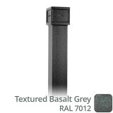 75 x 75mm (3"x3") x 1m Cast Aluminium Downpipe with  Non-eared Socket - Textured 7012 Basalt Grey