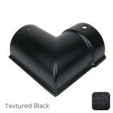 115x75mm (4.5"x3") Beaded Deep Run Cast Aluminium 90 degree Gutter Angle - External - Textured Black 