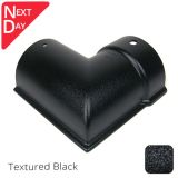 115x75mm (4.5"x3") Beaded Deep Run Cast Aluminium 90 degree Gutter Angle - External - Textured Black