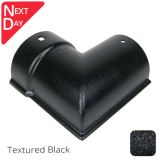 115x75mm (4.5"x3") Beaded Deep Run Cast Aluminium 90 degree Gutter Angle - Internal - Textured Black