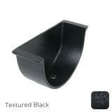 115x75mm (4.5"x3") Beaded Deep Run Cast Aluminium Gutter Stop-end - Internal - Textured Black