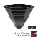 177mm Fluted Corner Cast Aluminium Hopper Head - 63mm (2.5") Outlet - One of 7 Standard RAL Colours TBC